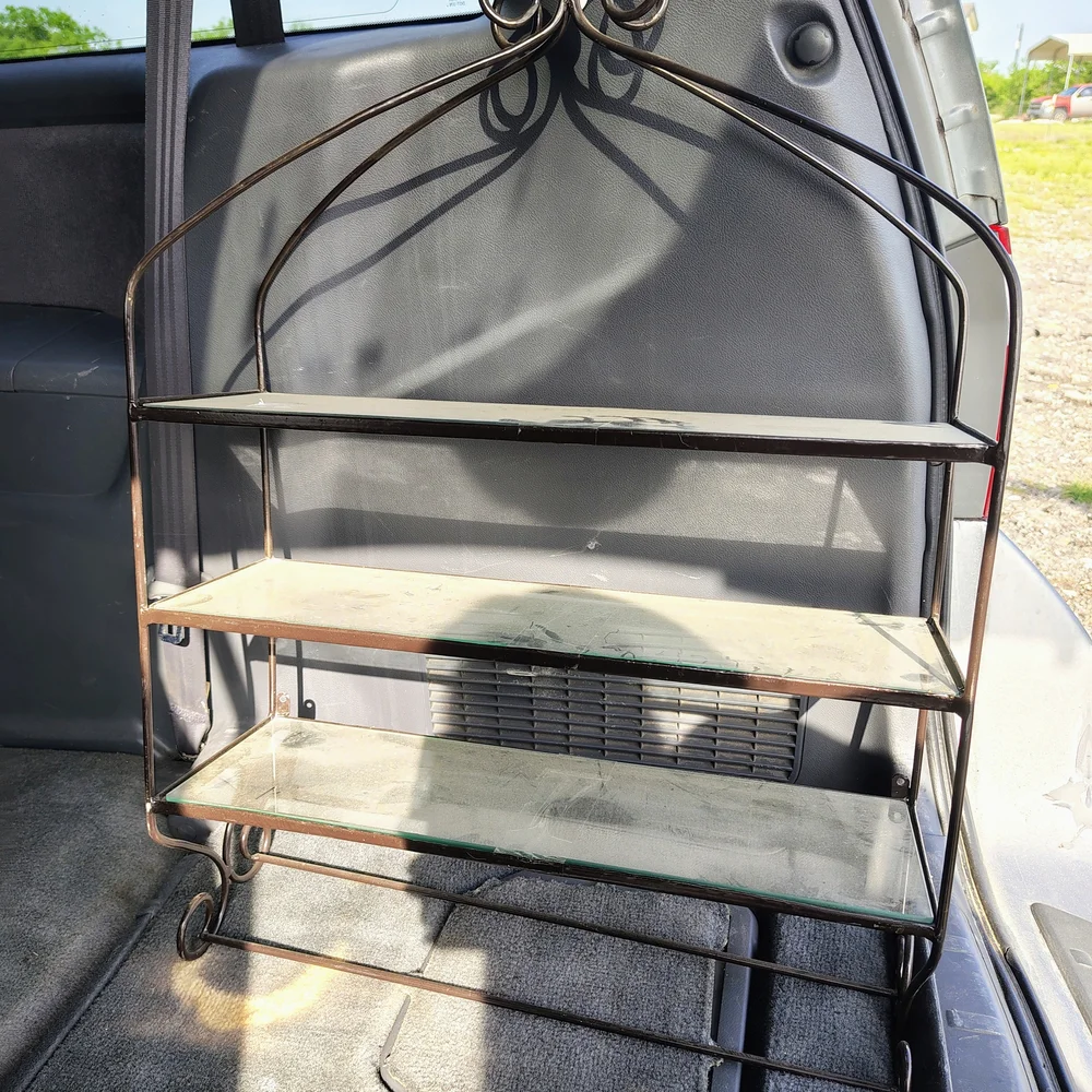 Metal and Glass Shelf Unit